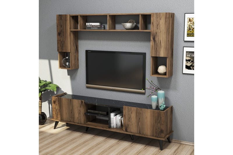 TV-møbelsett 34x180 cm 4 Skap - Brun - Møbler - Mediamøbel & tv møbel - TV-møbelsett