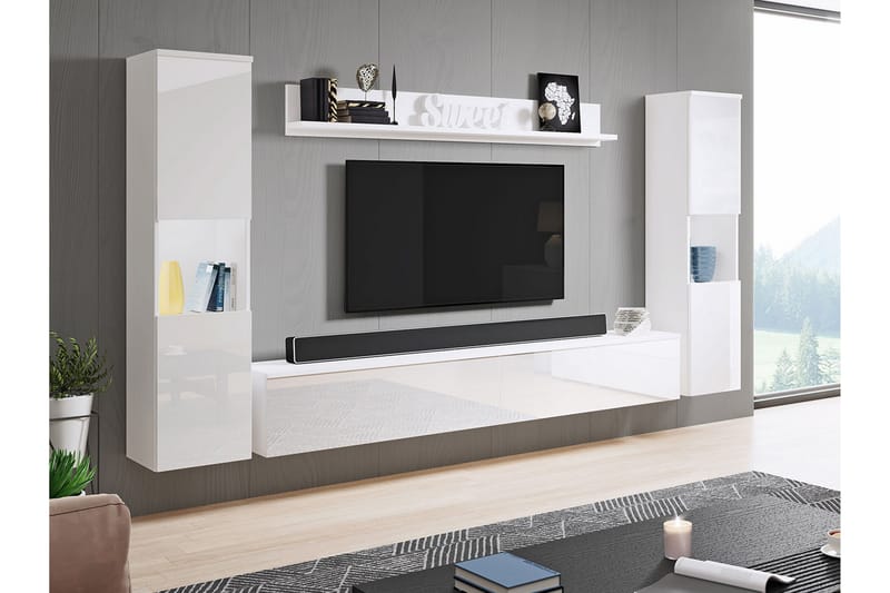 Tv-møbelsett - Hvit - Møbler - Medie- & TV-møbler - TV-møbelsett