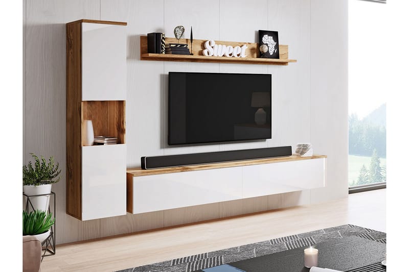 Tv-møbelsett - Natur/Hvit - Møbler - Medie- & TV-møbler - TV-møbelsett