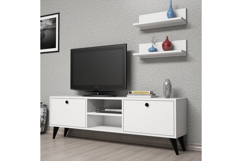 TV Unit Hvit|Svart - Møbler - Mediamøbel & tv møbel - TV-møbelsett