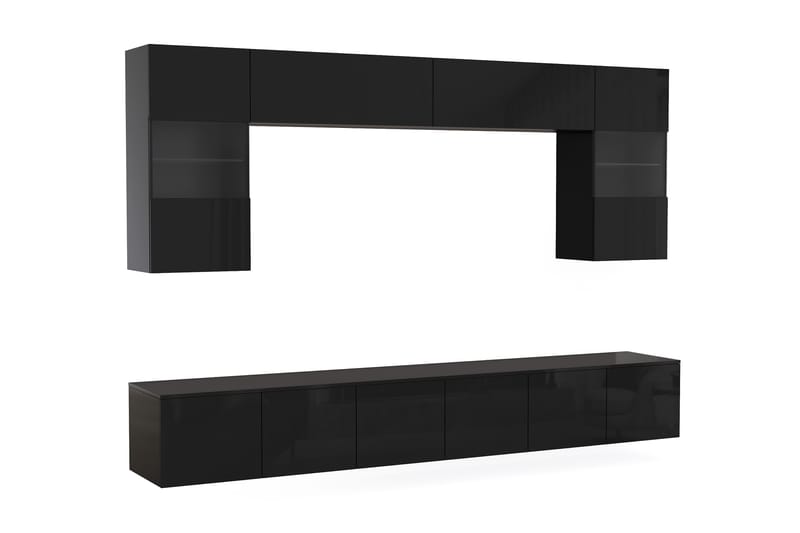 Udrigie Tv-Møbelsett 41x240 cm - Akryl/Svart - Møbler - Medie- & TV-møbler - TV-møbelsett