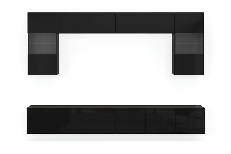 Udrigie Tv-Møbelsett 41x240 cm - Akryl/Svart - Møbler - Mediamøbel & tv møbel - TV-møbelsett