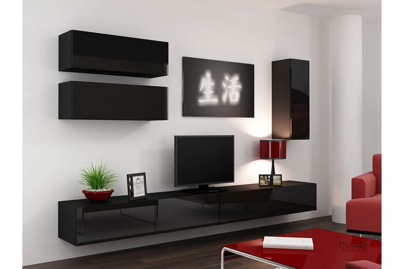 Vigo TV-møbelsett 280x40x180 cm - Oppbevaring - Skap - Oppbevaringsskap