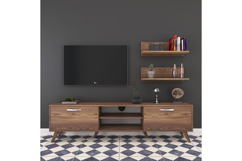 Virkesbo TV-Benk 180 cm - Brun - Møbler - Medie- & TV-møbler - TV-møbelsett
