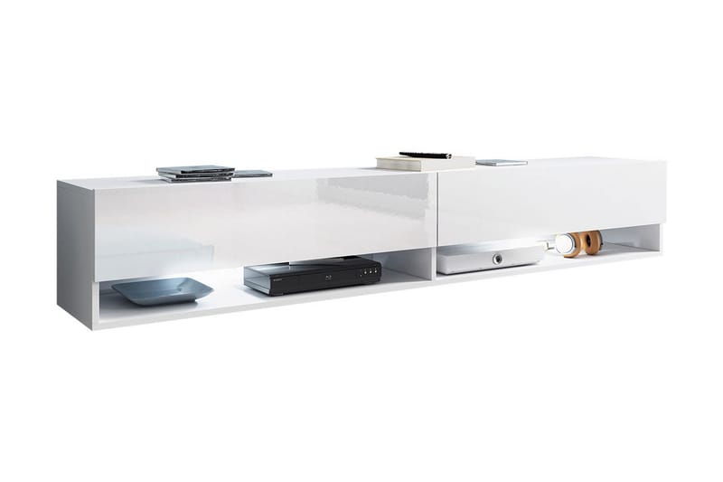 Cuguen Tv-skap 180 cm RGB LED - Hvit - Møbler - Medie- & TV-møbler - TV-benk & mediabenk