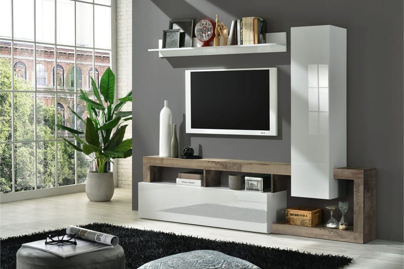 Hamburgan TV-skap 55x219 cm - Hvit - Oppbevaring - Oppbevaringsmøbler - Sideboard & skjenker