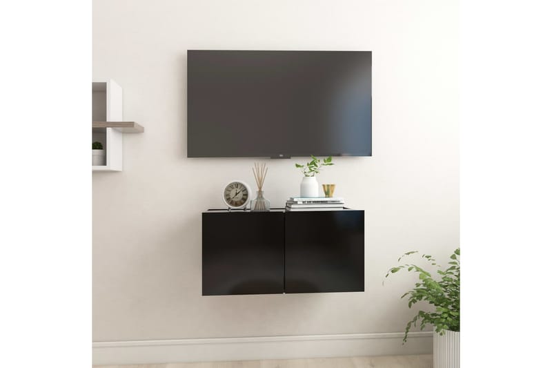 Hengende TV-benk svart 60x30x30 cm - Svart - Møbler - Mediamøbel & tv møbel - TV-skap
