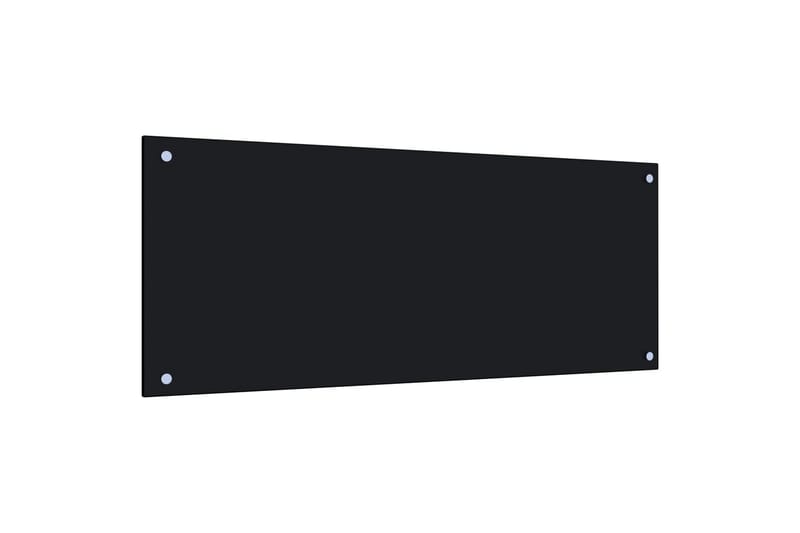 Kjøkkenplate svart 100x40 cm herdet glass - Svart - Innredning - Veggdekorasjon