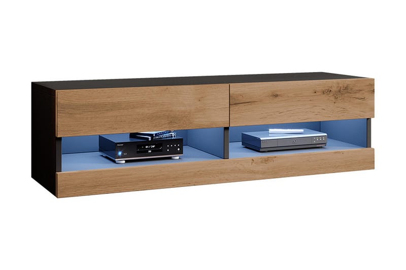 Narbonne Tv-skap 180 cm Blå LED - Natur/Svart - Møbler - Bord - Sofabord
