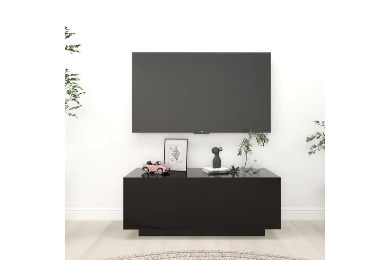 TV-benk svart 100x35x40 cm sponplate - Svart - Møbler - Medie- & TV-møbler - TV-skap