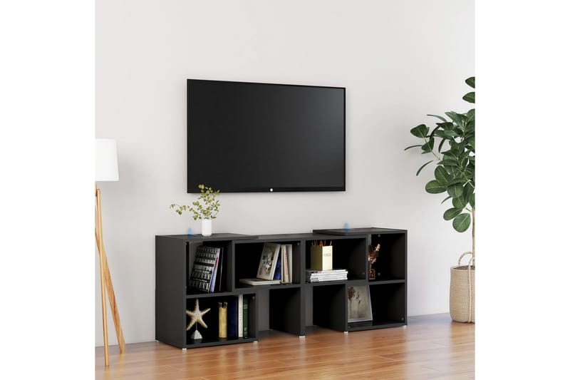 TV-benk svart 104x30x52 cm sponplate - Svart - Møbler - Mediamøbel & tv møbel - TV-skap