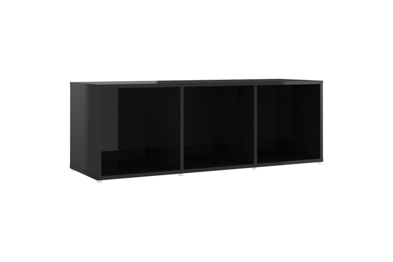 TV-benker 4 stk høyglans svart 107x35x37 cm sponplate - Svart - Møbler - Mediamøbel & tv møbel - TV-skap