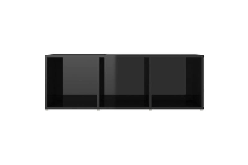TV-benker 4 stk høyglans svart 107x35x37 cm sponplate - Svart - Møbler - Mediamøbel & tv møbel - TV-skap