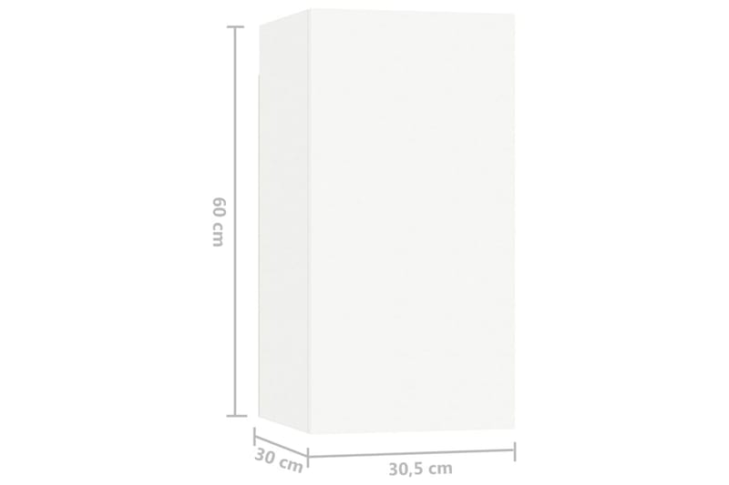 TV-benker 7 stk hvit 30,5x30x60 cm sponplate - Hvit - Møbler - Mediamøbel & tv møbel - TV-skap