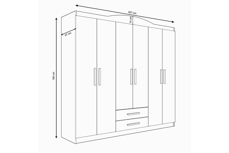 Wardrobe Hvit|Valnøtt - Møbler - Oppbevaring - Garderober & garderobesystem