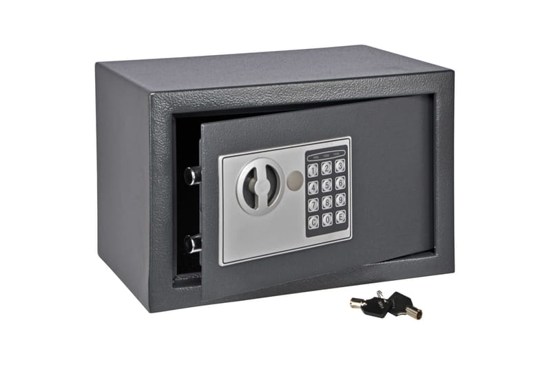 HI Safe med elektrisk lås mørkegrå 31x20x20 cm - Møbler - Oppbevaring - Oppbevaringsskap