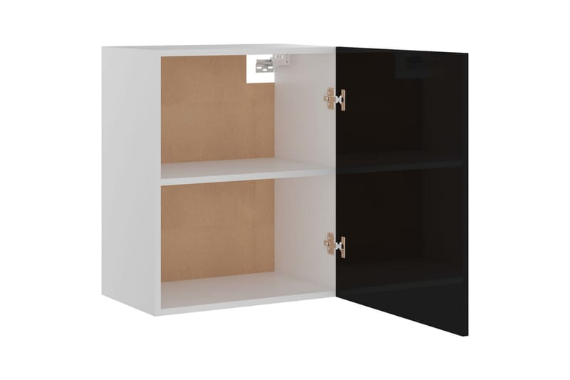Kjøkkenskap 2 stk høyglans svart 50x31x60 cm sponplate - Svart - Møbler - Oppbevaring - Oppbevaringsskap