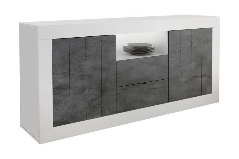 Urbino Skjenk 184 cm - Gråmelert/Hvit - Møbler - Oppbevaring - Sideboard & skjenk