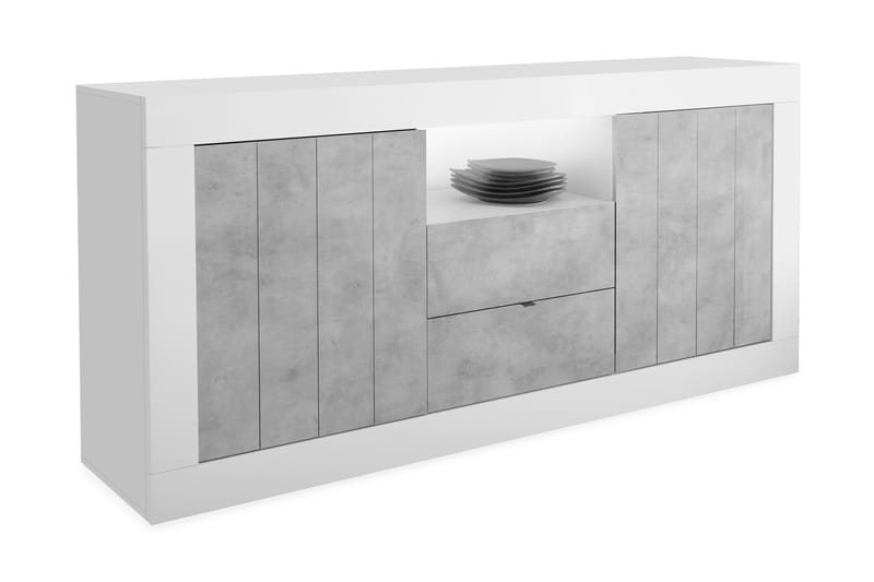 Urbino Skjenk 184 cm - Hvit/Grå - Innredning - Tepper & Matter - Kelimtepper