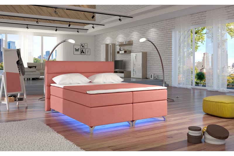 Rodgerez Rammeseng 160x200 cm - Rosa - Møbler - Senger - Komplett sengepakke