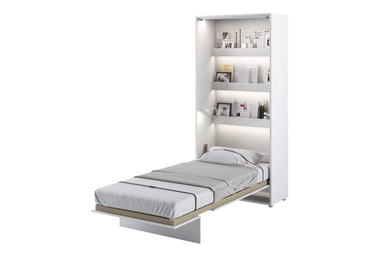 Skapseng 90x200 cm Vertikal Hvit - Bed Concept - Møbler - Senger - Gjesteseng & ekstraseng - Skapseng