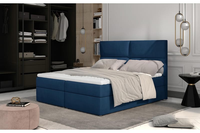 Amberan Sengepakke 160x200 cm - Blå - Møbler - Senger - Komplett sengepakke