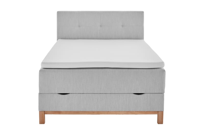 Boksfjærseng Catania, Cover Melva, 120x200 cm, lys grå - Møbler - Senger - Komplett sengepakke