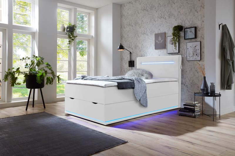 Boxspring bed 120x200 cm, Sunshine white - Møbler - Senger - Komplett sengepakke