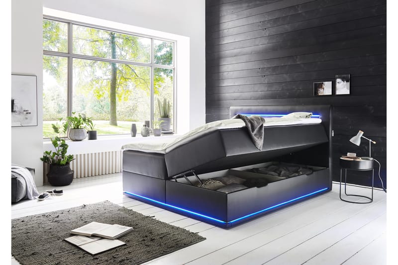 Boxspring bed 160x200 cm, Sunshine black - Møbler - Senger - Komplett sengepakke