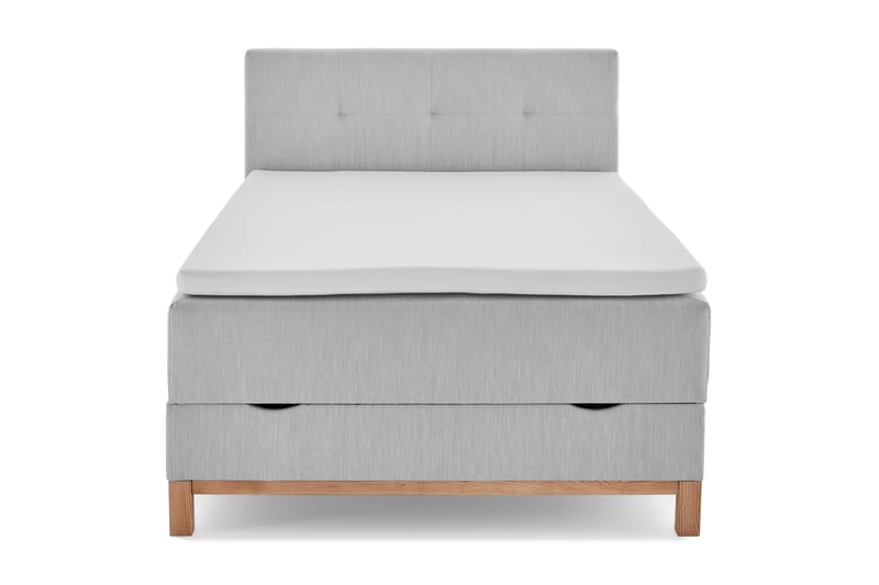 Boxspring bed Catania, Cover Melva, 140x200 cm, light grey - Møbler - Senger - Komplett sengepakke