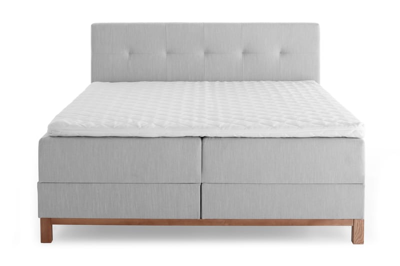Boxspring bed Catania, Cover Melva, 180x200 cm, light grey - Møbler - Senger - Komplett sengepakke