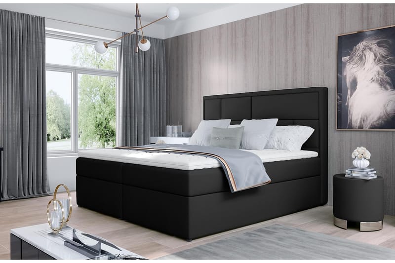 Emeron Sengepakke 160x200 cm - Lær/Svart - Møbler - Senger - Regulerbar seng