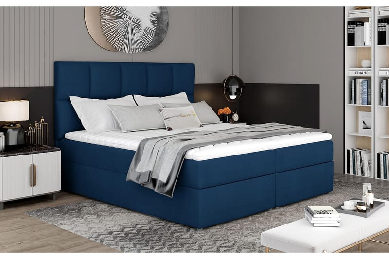 Glossa Sengepakke 180x200 cm - Blå - Møbler - Senger - Komplett sengepakke