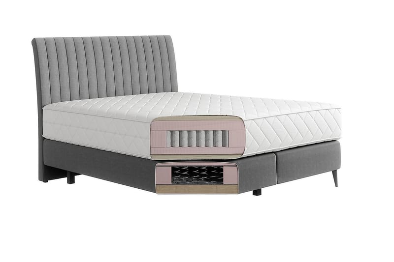 Katsuo Sengepakke Rammeseng 140x200 cm - Mørkegrå - Møbler - Senger - Komplett sengepakke