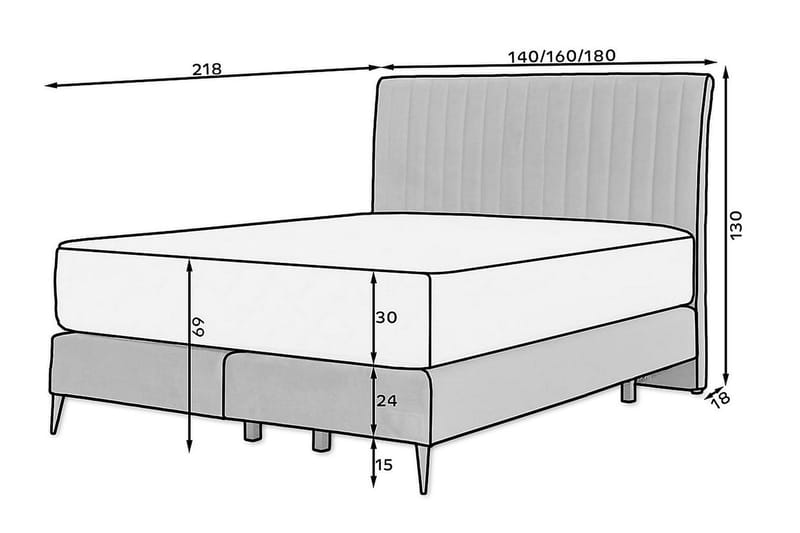 Katsuo Sengepakke Rammeseng 180x200 cm - Brun - Møbler - Senger - Komplett sengepakke