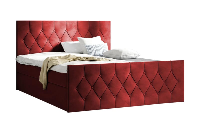 Kontinentalseng 127x216 cm - Rød - Møbler - Senger - Komplett sengepakke