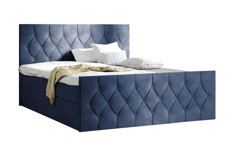 Kontinentalseng 167x216 cm - Blå - Møbler - Senger - Komplett sengepakke