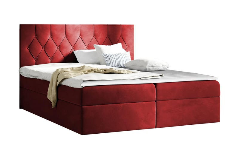 Kontinentalseng 184x208 cm - Rød - Møbler - Senger - Komplett sengepakke