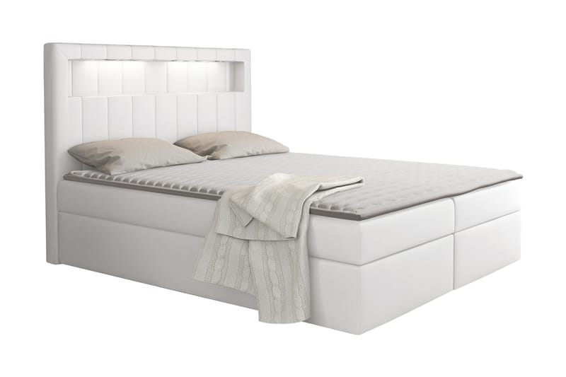 Kontinentalseng 200x200 Hvit - Hvit - Møbler - Senger - Komplett sengepakke