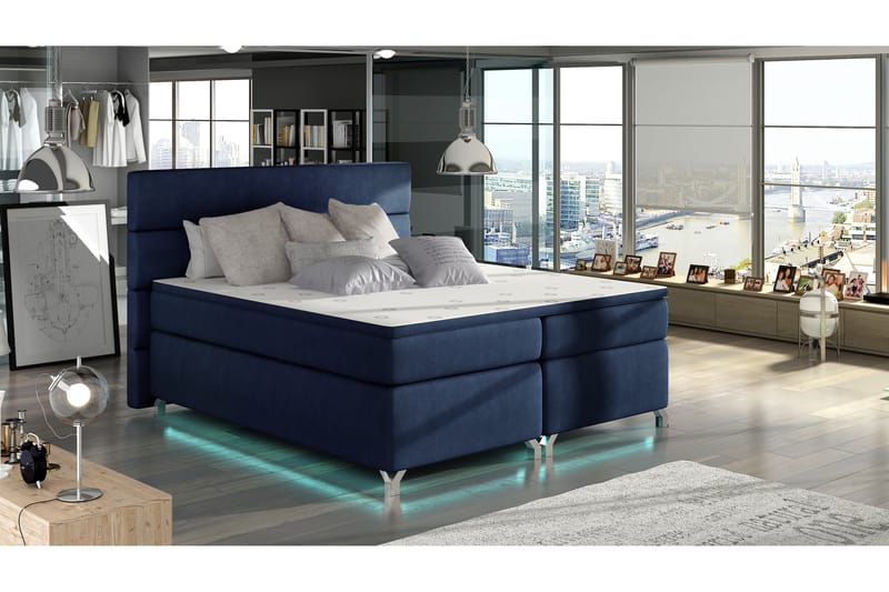 Rodgerez Rammeseng 180x200 cm - Blå - Møbler - Senger - Komplett sengepakke
