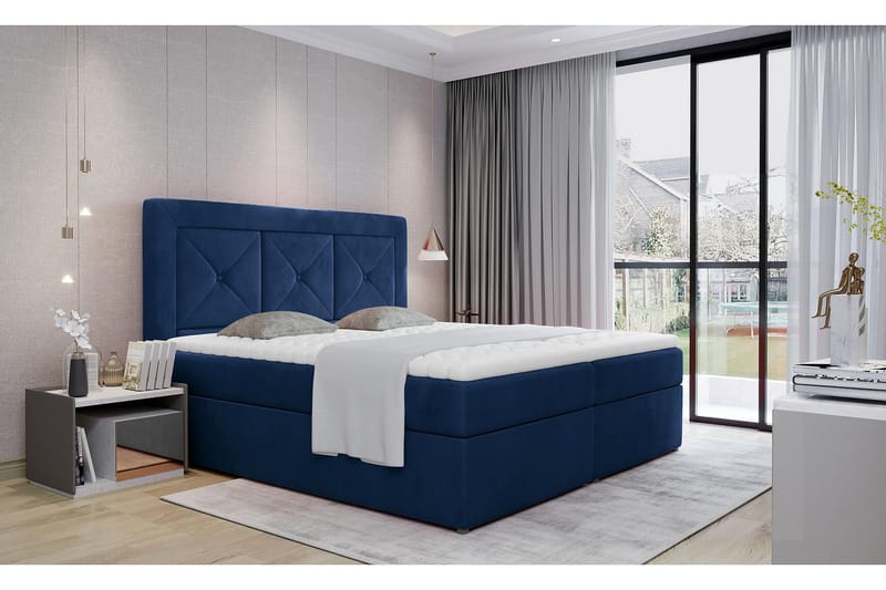 Sidria Sengepakke 160x200 cm - Blå - Møbler - Senger - Komplett sengepakke