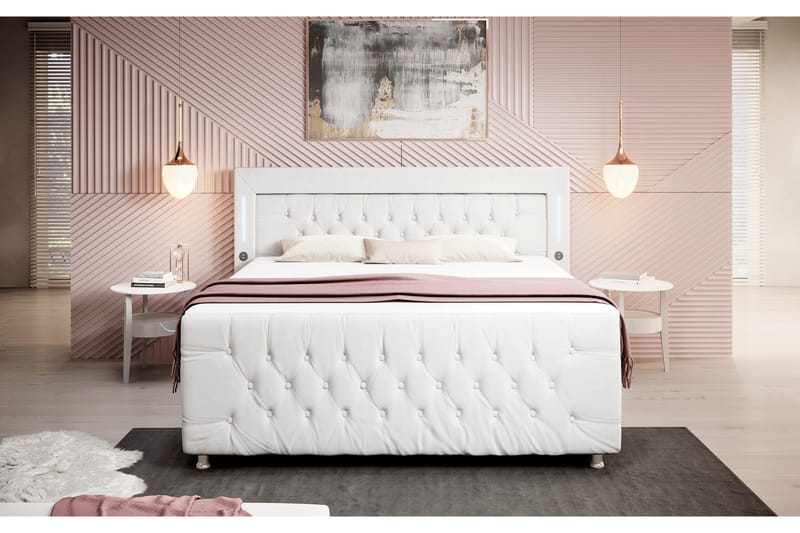Valentino Sengepakke Kontinentalseng 140x200 - Hvit (+Flere valg) - Møbler - Senger - Komplett sengepakke