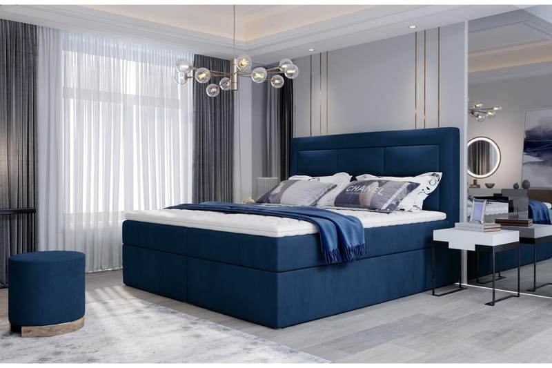 Vivera Sengepakke 140x200 cm - Blå - Møbler - Senger - Komplett sengepakke