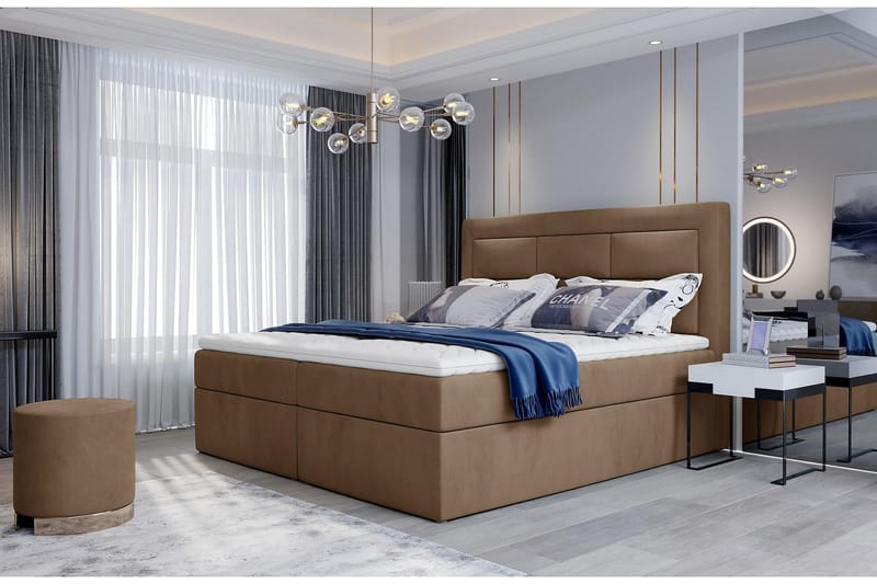 Vivera Sengepakke 160x200 cm - Lysebrun - Møbler - Senger - Komplett sengepakke