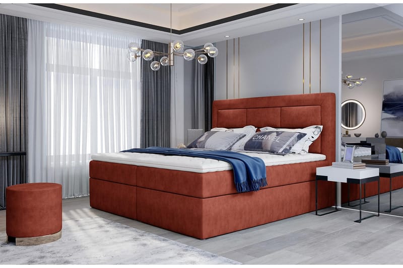 Vivera Sengepakke 160x200 cm - Rød - Møbler - Senger - Komplett sengepakke