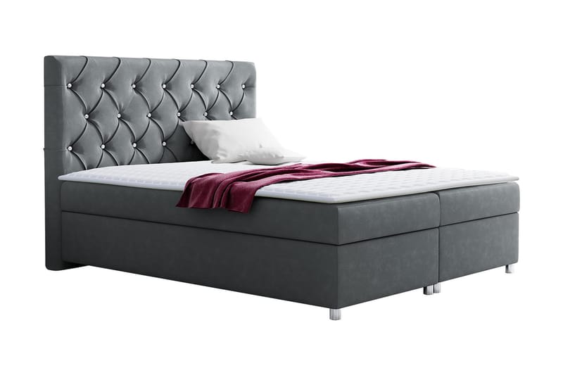 Alida Kontinentalseng 160x200 med Oppbevaring - Mørkegrå - Møbler - Senger - Komplett sengepakke