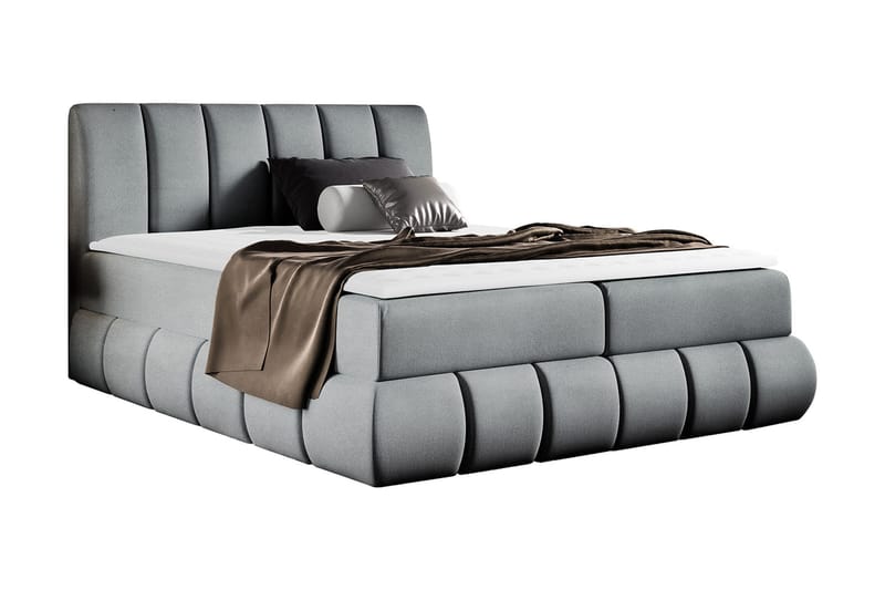 Kontinentalseng 124x218 cmMørkegrå - Mørkegrå - Møbler - Senger - Komplett sengepakke