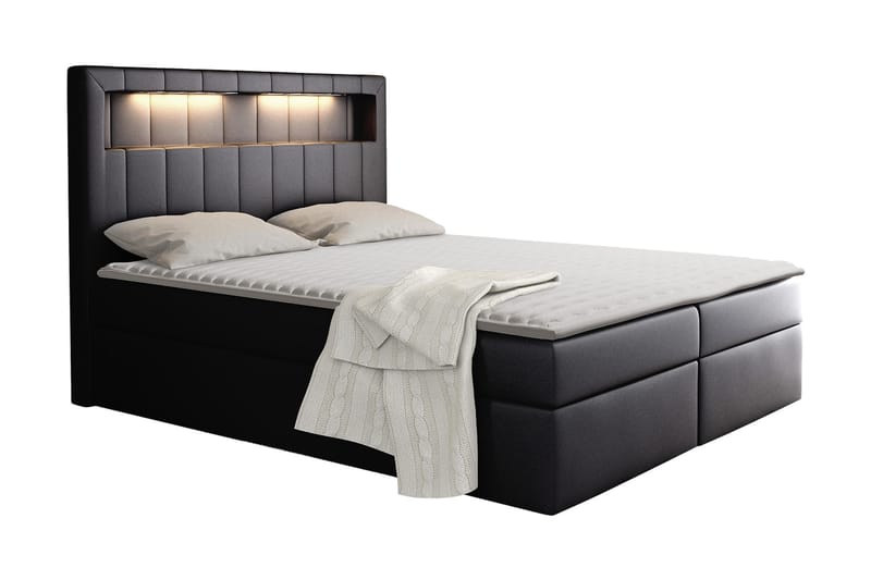 Kontinentalseng 180x200 Svart - Svart - Møbler - Senger - Regulerbar seng