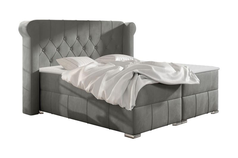 Lyckorna Kontinentalseng 120x200 cm - Grå - Møbler - Senger - Komplett sengepakke