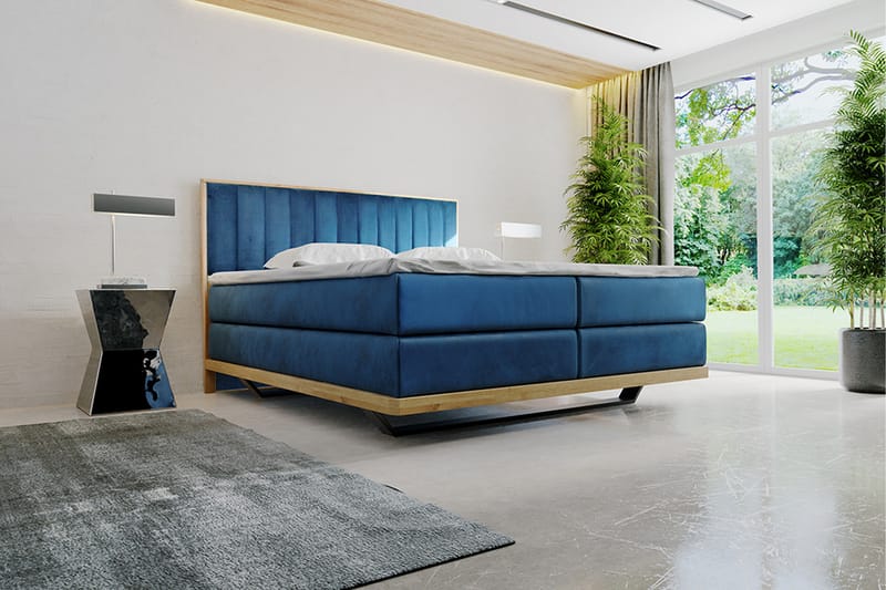 Oslo Sengepakke 140x200 cm - Blå - Møbler - Senger - Komplett sengepakke